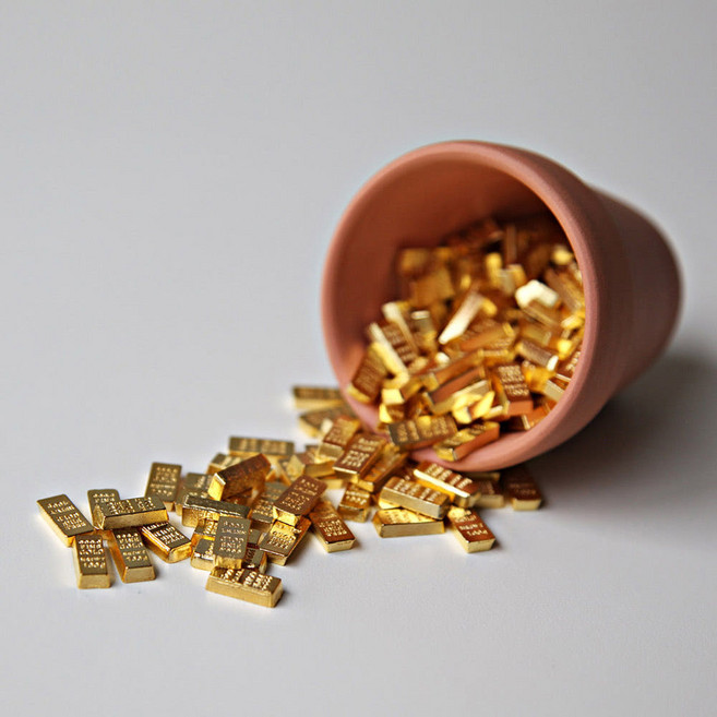 메리멜팅 골드바 미니어처 미니금괴, 미니 골드바(50개), 금색