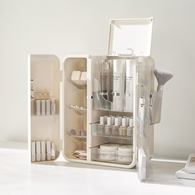 홈비 실버도어 호텔식 화이트 3단 화장대 화장품정리함, 1개