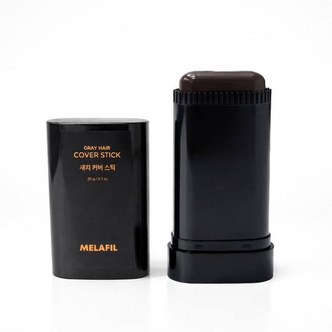 멜라필 묻어나지 않는 보송 새치커버 스틱 브러쉬 일체형 간편 빗질 3초 퀵 새치 커버, 1개, 다크브라운