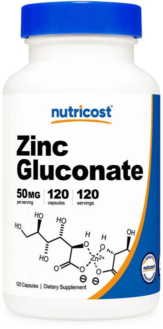 뉴트리코스트 아연 글루콘산염 50mg 캡슐, 120정, 1개 - 쿠팡