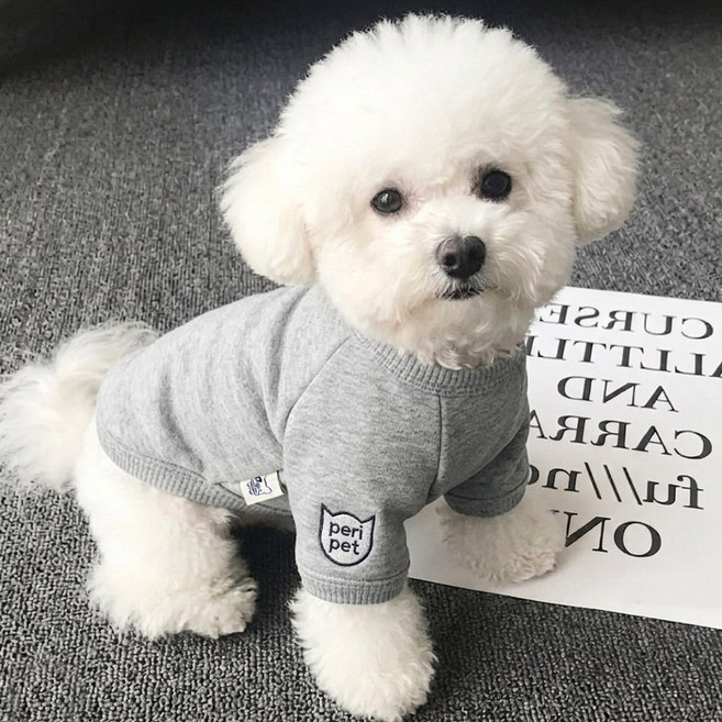 부드러운 강이지 면 티셔츠, 1개, 그레이