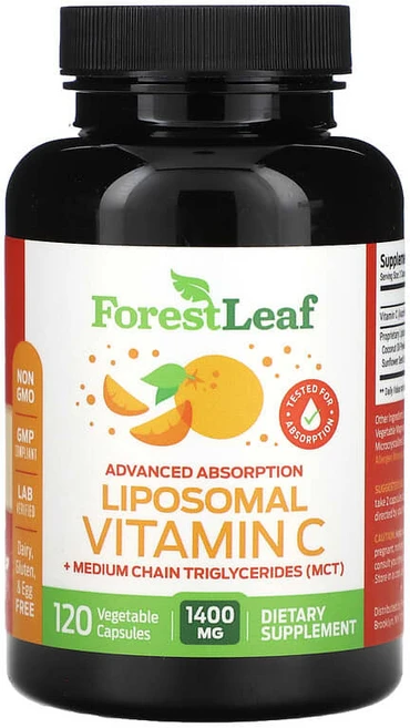 포레스트 리프 Forest Leaf 리포소말 비타민C 1400mg 베지 캡슐 120정(캡슐 1정당 700mg) FRL-26758, 상품, 1개, 120정 - 쿠팡