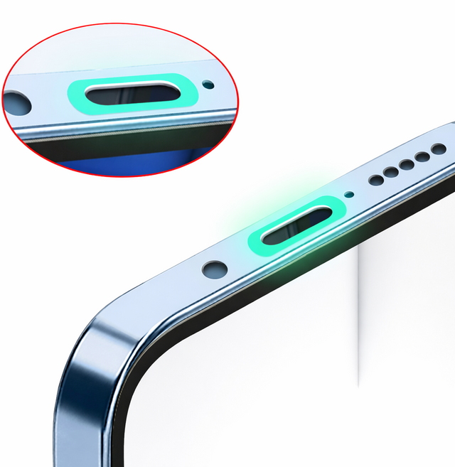 C타입 야광 스티커 10P 휴대폰 충전포트 표시 형광 보호 스티커, 1세트