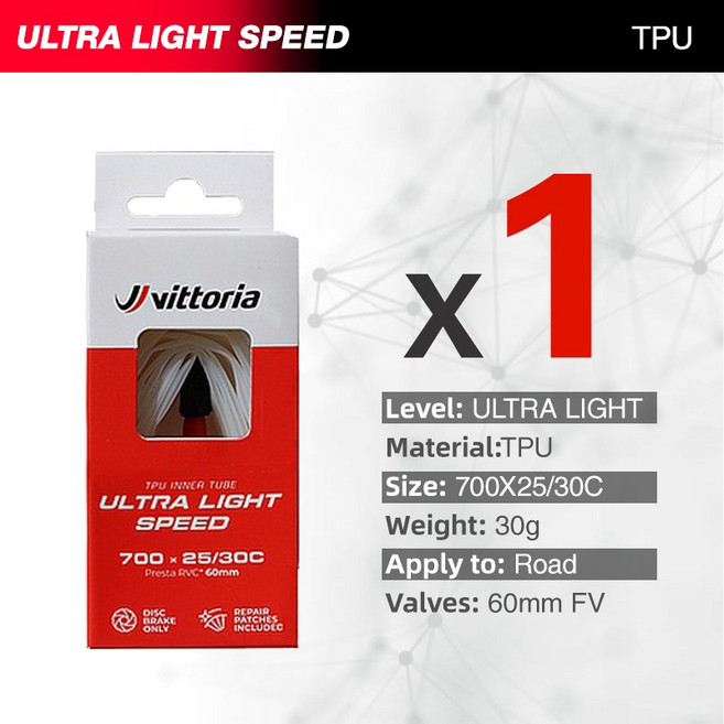 VITTORIA 초경량 속도 자전거 TPU 내부 튜브 700x25/28/30C 소재 타이어 60mm 길이 프랑스어, 01 1Pcs, 01 60MM, 01 700c, 1개