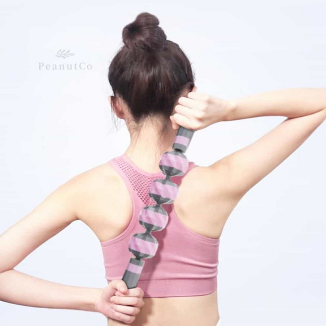 옥이드림 4볼 마사지 스틱 봉 종아리맛사지 림프마사지볼 종아리롤러, 4-다이아스틱-그린