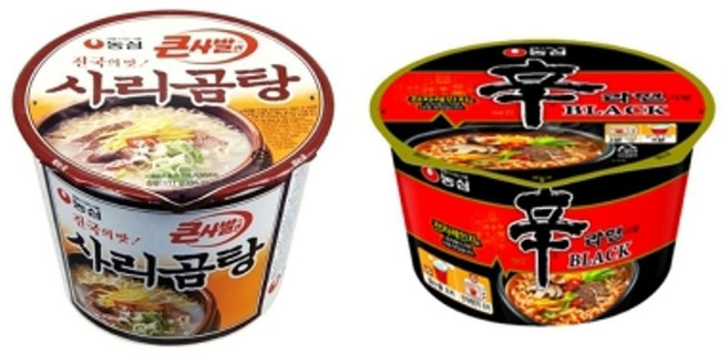 농심 사리곰탕 큰사발x6컵+신라면블랙 큰x6 gaj*075fS, 12개