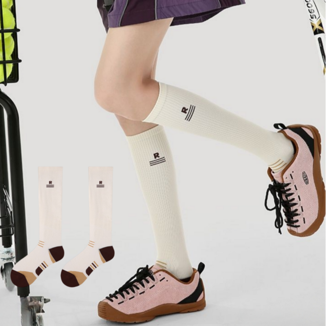 펭블리 여성 스포츠 종아리 압박 니삭스 사계절용 기능성 양말