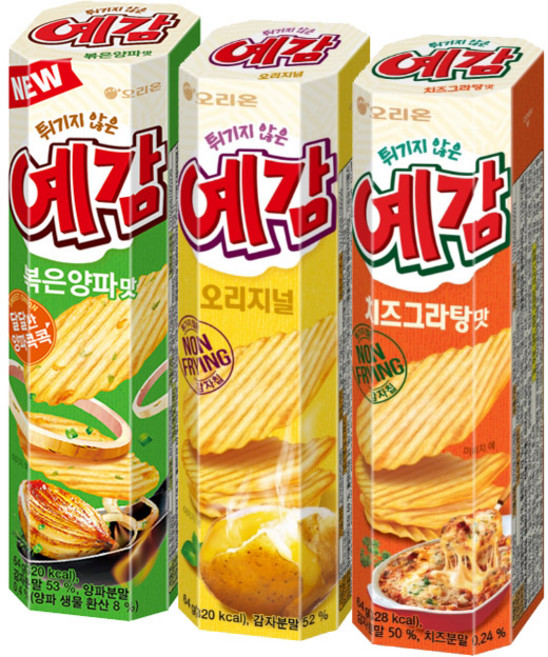 오리온 예감 오리지널 64g/치즈그라탕 64g/볶은양파맛 64g, 볶은양파맛 64g