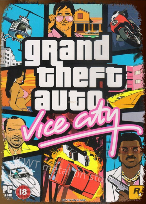 Gta 5 게임 금속 주석 기호 포스터 홈 장식 레트로 큰 KraftpaperStyle 벽 포스터 빈티지 인터넷 카페 바 게임 룸 장식, [01] 20x30cm, TP087-7
