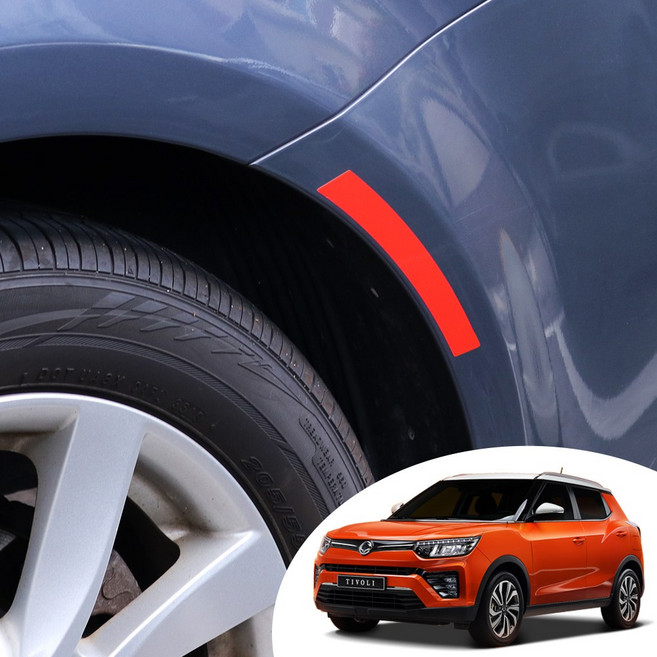 어른킹 베리뉴 티볼리 사이드 휀다 리플렉터 포인트 반사 컬러 데칼 스티커 자동차 익스테리어 튜닝 야간시 안전운전, 크롬(별도), 1개