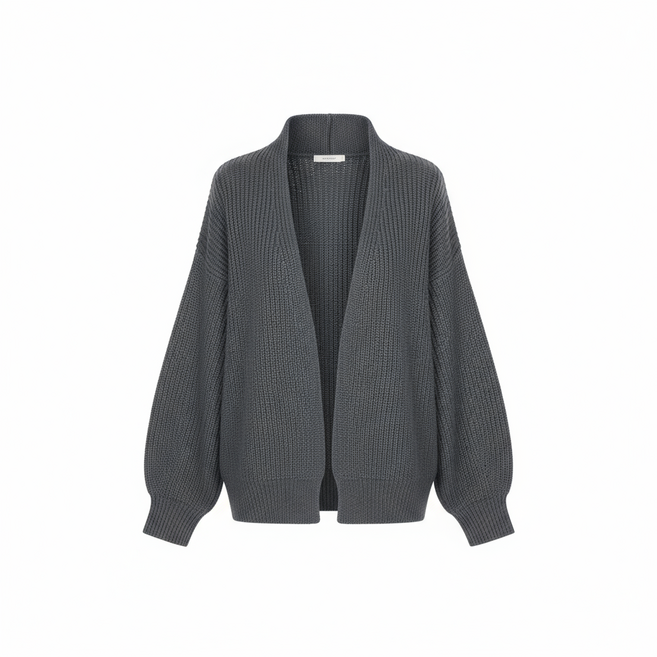 유성마켓 그레이 루즈핏 니트 가디건 겨울 데일리 따뜻한 숄 스타일 아우터