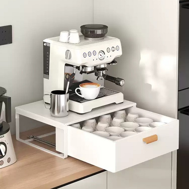 서랍형 커피머신 받침대 선반 캡슐 보관함 정리함 A.30cm 화이트