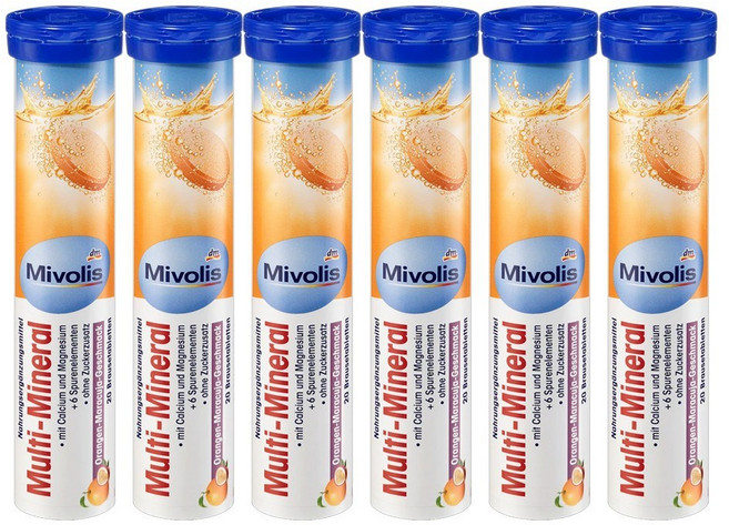 독일 미볼리스 발포비타민 20정 멀티미네랄 오렌지맛, 6개