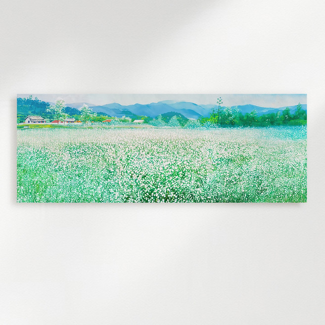 [인메이블] 돈들어오는 다복 메밀꽃밭 와이드 풍수 인테리어 캔버스액자 풍요 거실 사무실 벽 복도 풍수 인테리어, 01.MMG-메밀꽃밭 와이드