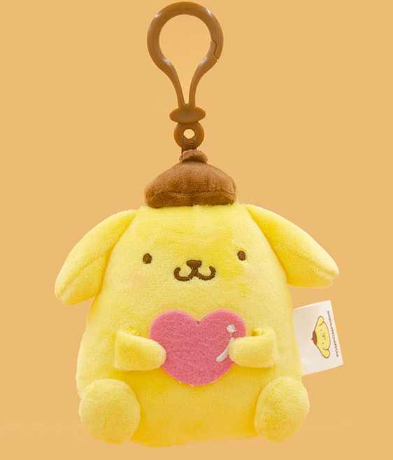산리오 키링 봉제 인형 가방고리 빽꾸 열쇠고리, 1개, 폼폼푸린