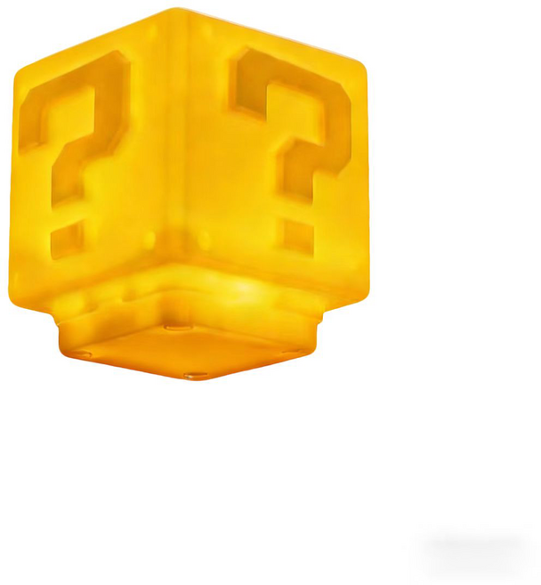 超級瑪利歐 問號燈 LED發聲小夜燈 USB Type-C充電 創意方塊造型, 發聲問號燈【正品 護眼燈光】（升級款）, 黃