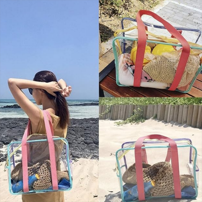 BRANDICO 방수가방 비치백 물놀이 투명 pvc 여름휴가 숄더백