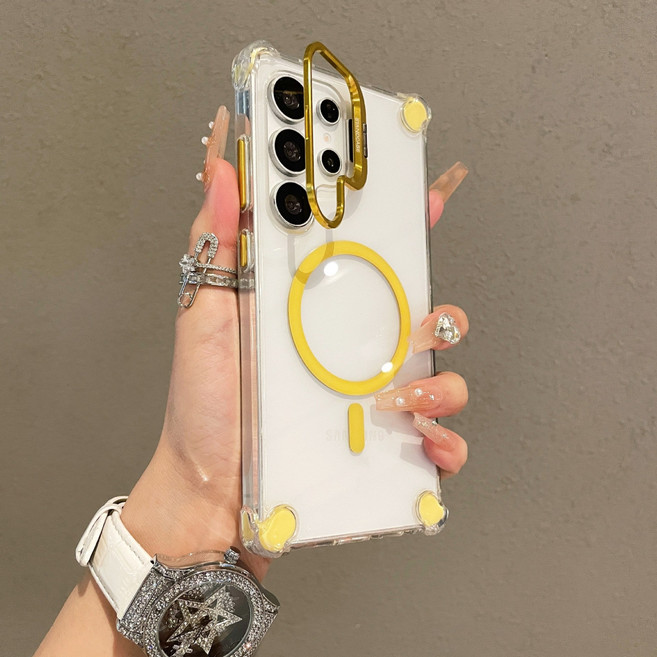 아펙시움 휴대폰케이스 갤럭시 S25 S26 플러스 울트라 맥세이프 거치대 투명 실리콘 사각 낙상 방지 케이스