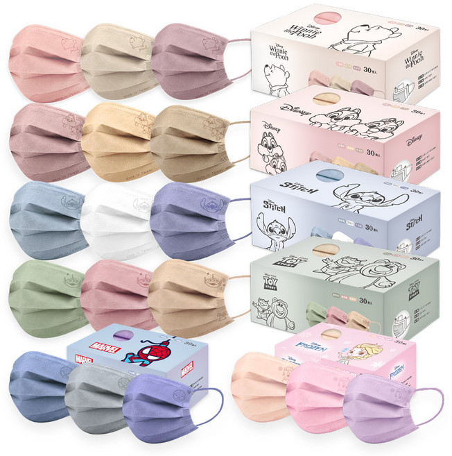 ONEDER 旺達 平面口罩, 漫威蜘蛛人(兒童), 1個, 30片