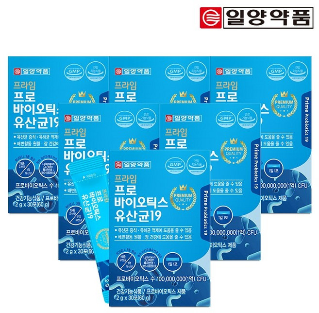 일양약품 프라임 프로바이오틱스 유산균19 (특허 김치유산균 함유) 2g x 30포 6박스 (총 6개월분)