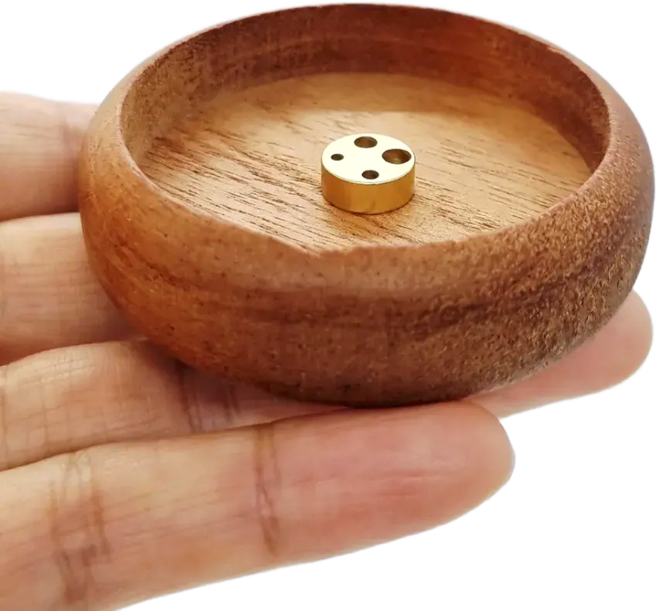 [신비로운 전통] 인센스 받침대 향받침대 향꽂이 굵기별 호환 향홀더 향거치대 호두나무 원목, 브라운