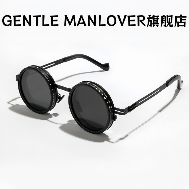 GENTLE MANLOVER ND 眼鏡 9檔調節, 1個, 【黑色】ND減光旋轉偏光墨鏡XZ500防紫外線款【墨鏡+偏光卡+白卡盒子】
