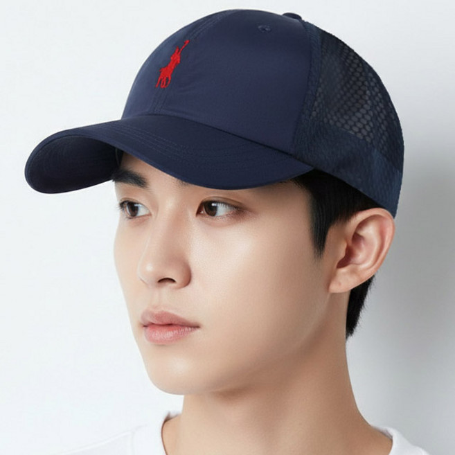 베이직엠 남성 여성 여름 등산모자 볼캡 승마자수 BASIC 메쉬