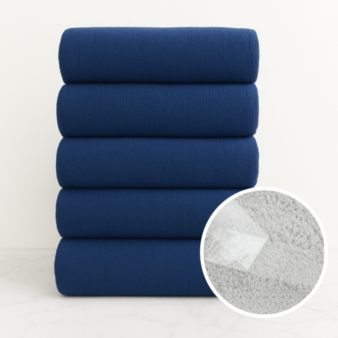 포근썸 초극세사 부드러운 150g 먼지없는 수건, 네이비, 5개