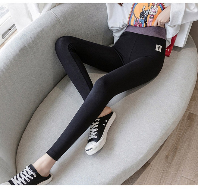 끌리시아 여성 스판 하이웨스트 투톤 밴딩 봄 가을 레깅스 L01