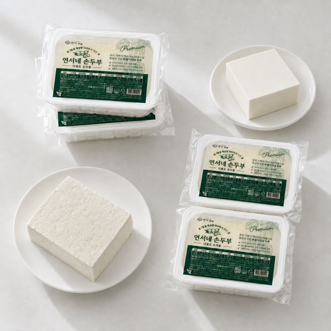연서네두부집 국산콩 100% 수제 시골 무첨가 손두부 당일제조 non gmo, 6개, 600g