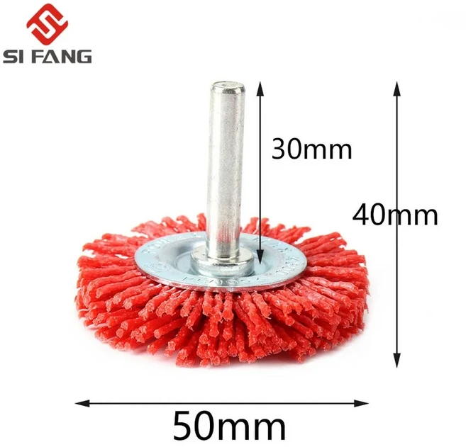 나일론 컵 브러시 연마 와이어 휠 브러시 드릴 로타리 도구 목재 연마 디버링 6mm 생크 80-240Grit 드릴 로, 07 50mm