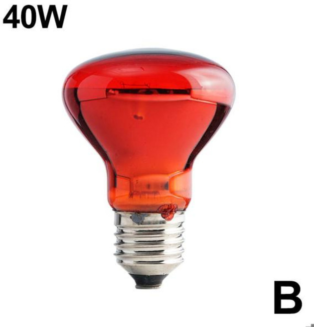 25W 40W 50W 60W 75W 100W 가금류 히팅 전구 E27 적외선 단열 히팅 장치 파충류 양서류 애완동물 가축 램프, [01] B