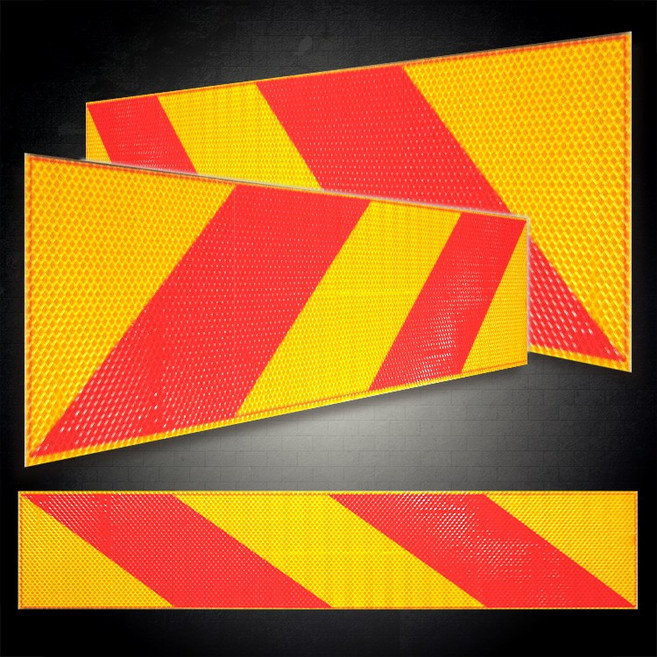 대형 화물차 트럭 자동차 알루미늄 반사판 2매 대 600x140mm, 1세트, 혼합색상