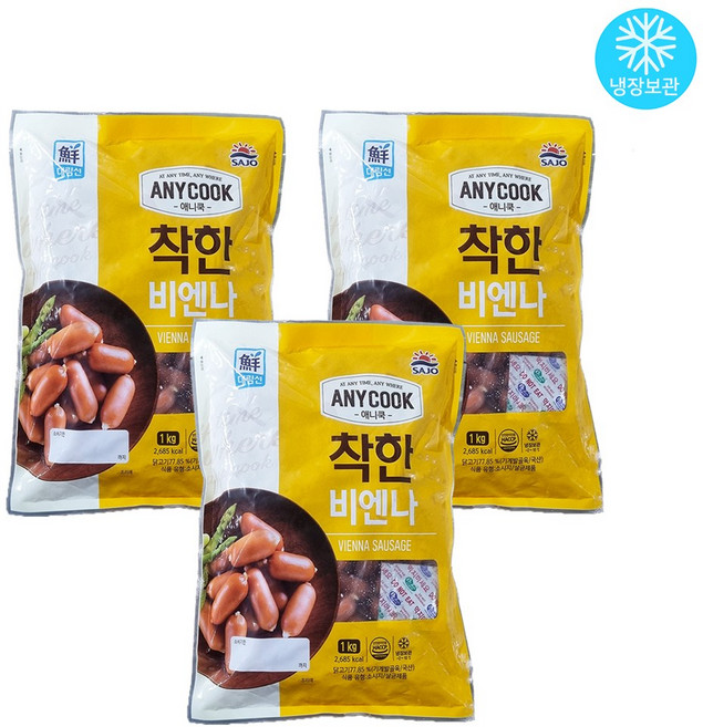 대림 애니쿡 비엔나 1kg, 3개