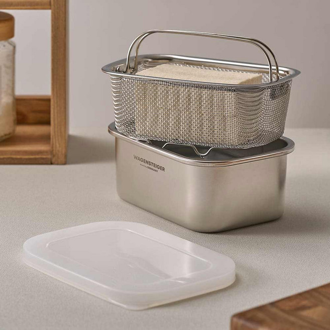 바겐슈타이거 스텐 사각 밧트 드레인 트레이 두부보관용기, 상세페이지참조, 1개