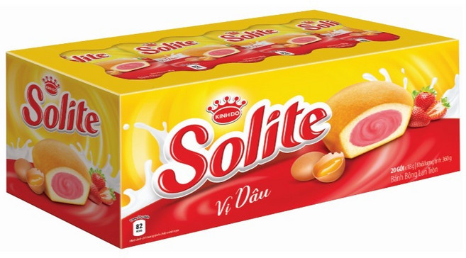 Solite 捲心蛋糕 (盒裝 20入), 1個, DÂU 草莓風味 360G*20入