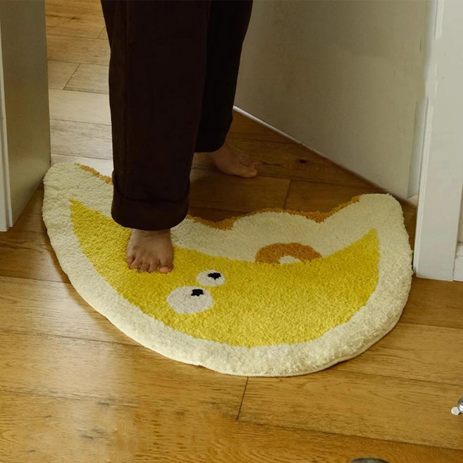 귀여운 힐링 펫 카펫 양 모양 거실 캐시미어 러그 침대 옆 담요 도어 매트 바닥, 1개, 2. 노란색 / B. 600MMx750MM