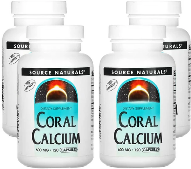 소스네츄럴스 산호 칼슘 600mg 캡슐 120정, 4개 - 쿠팡