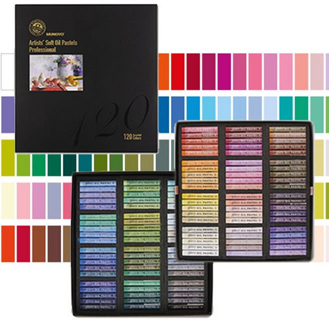 문교 소프트 전문가용 오일파스텔 120색 (지함) MOPV-120W/P, 문교 갤러리 파스텔 * MOPV * 120색(지함)