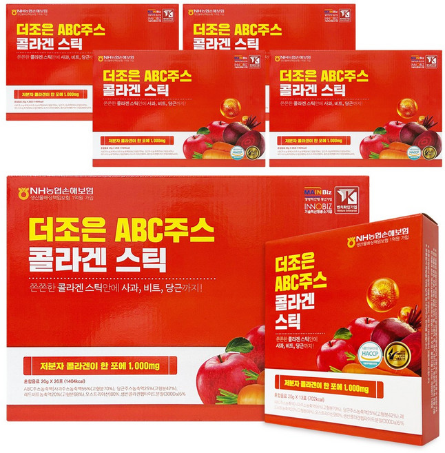더조은 ABC주스 콜라겐 젤리 스틱 저분자 콜라겐, 5개, 520g
