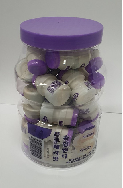YPNN 블루베리맛 츄잉캔디 미니 야쿠르트 사탕, 30개, 12g