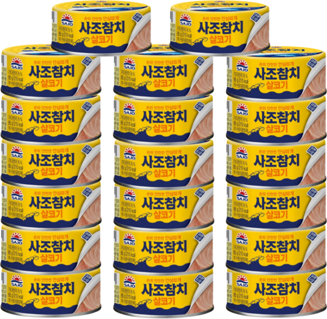 사조참치 살코기 안심따개, 85g, 16개