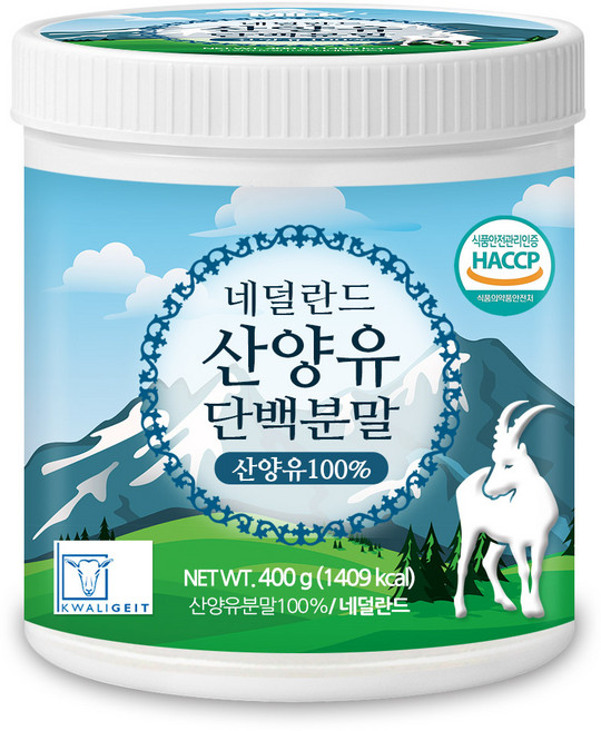 푸른들판 네덜란드산 산양유 단백질 분말 100% 무첨가 프로틴 보충제, 400g, 1개