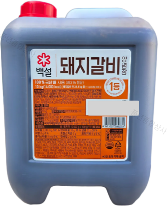 백설 돼지갈비 양념장, 10kg, 1개