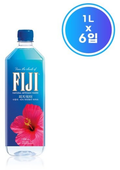 피지워터 워터 생수 493453, 6개, 1000ml