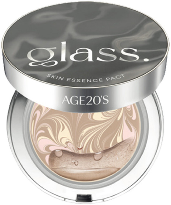 AGE20's Glass Skin Essence Pact 粉撲, 灰玻璃 21 (正裝+補充), 1個
