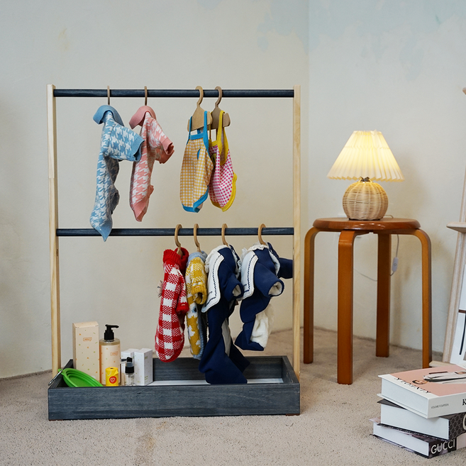 2단 애견행거 애견옷장 원목행거 강아지옷장, 1개