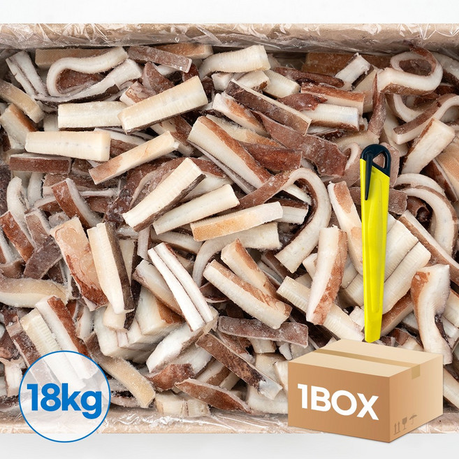 대왕오징어 귀채 18kg 냉동오징어채 손질오징어 업소용, 1박스