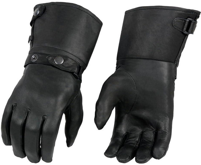Milwaukee Leather 밀워키 레더 Shaf International 남성용 긴 건틀렛 장갑 (블랙 스몰), Medium