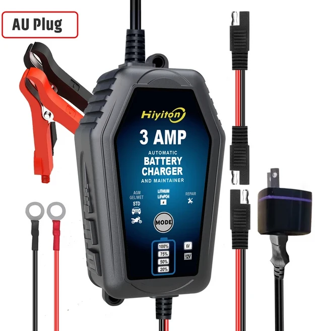 6V 12V 2A 스마트 납산 배터리 충전기 자동차 오토바이 잔디깎이 트랙터 장난감용 7.4V AGM GEL, 01 US Plug